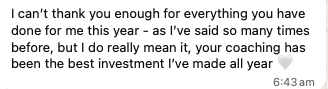 Athlete message: coaching was the best investment all year